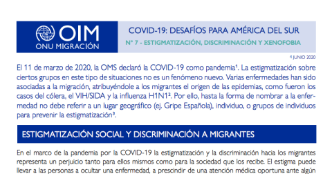 N° 7 - Estigmatización, discriminación y xenofobia